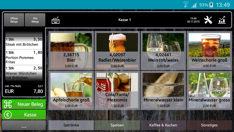 Android-Kasse Gastronomie